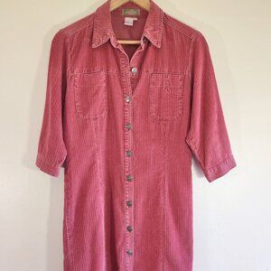 Territory Ahead Corduroy Shirt Dress Vintage Cabin Priaire 3/4 Sleeve  Size 4P